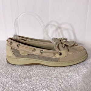 Sperry Top Siders Beige Slip On Loafers 6.5 Boat Shoes Deck Shoes Casual
